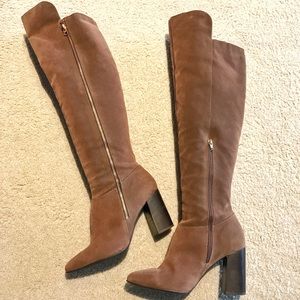 Leather over the knee boots